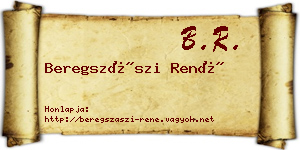 Beregszászi René névjegykártya